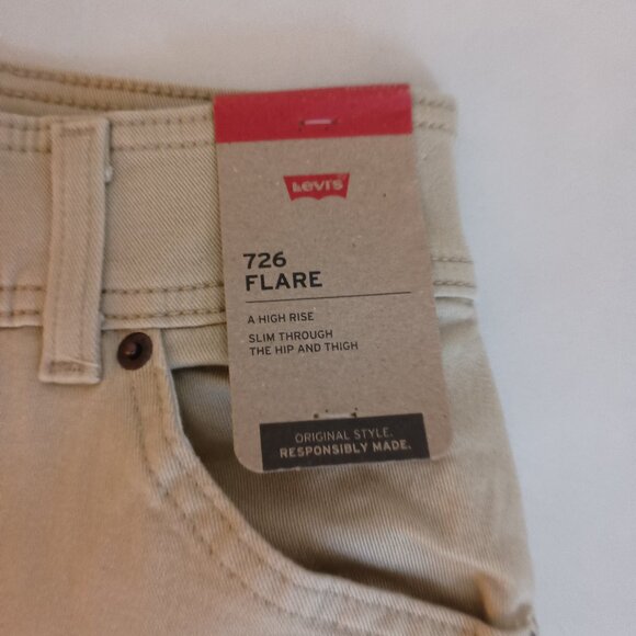 Levi’s 726 High Rise Flare Jeans Tan Size 26x32 NWT - Picture 7 of 16